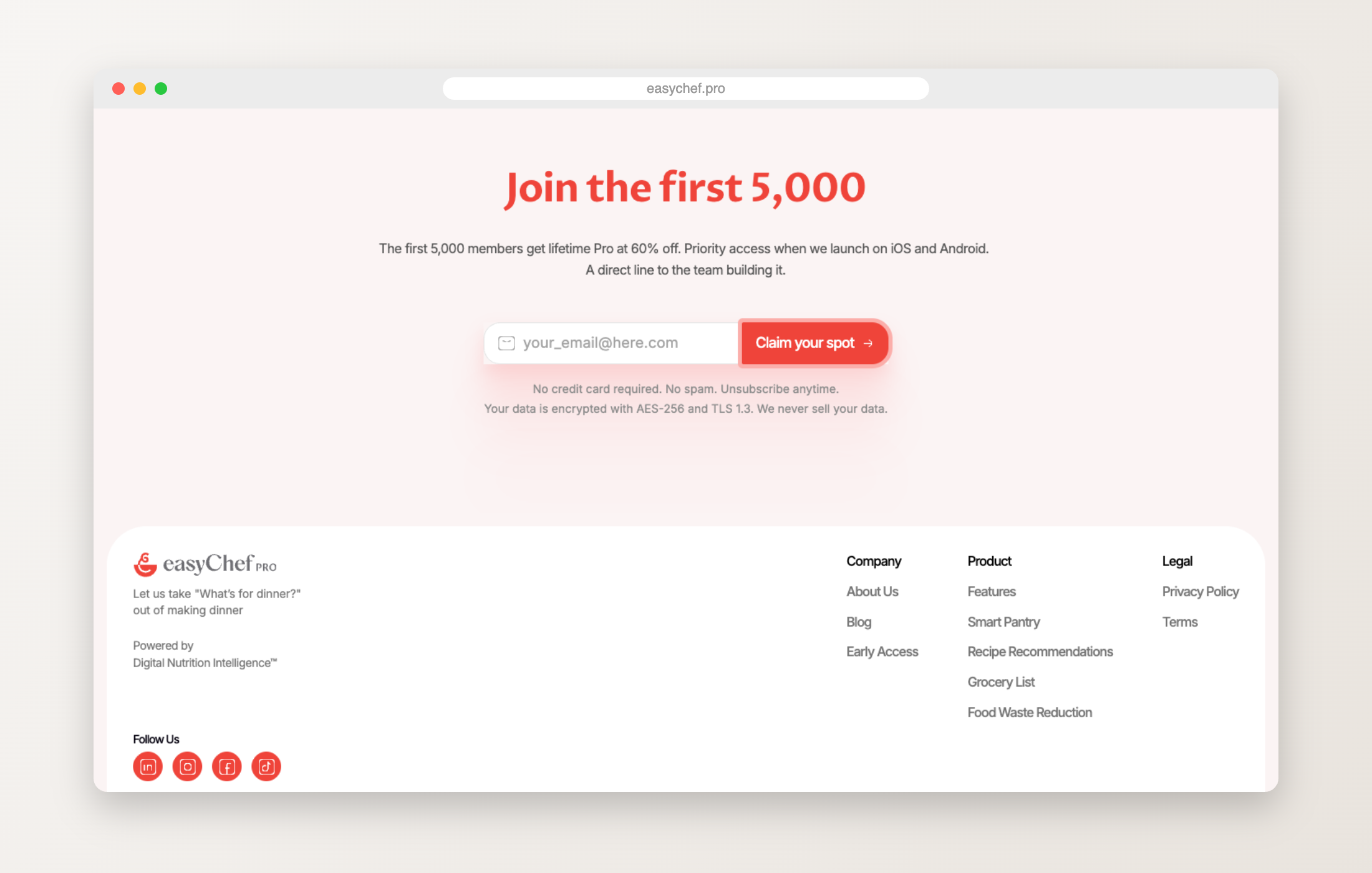 easyChef Pro — hl waitlist